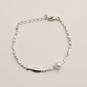 Pulsera de plata juvenil pez