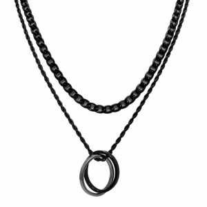 Colgante doble anillas hombre