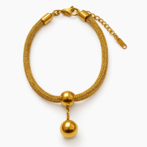 Pulsera cadena malla y bola