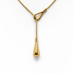 Colgante largo gota dorado