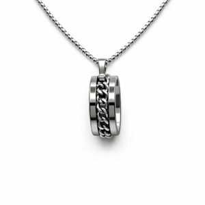 Colgante argolla plateada