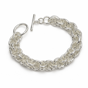 Pulsera de anillas de plata