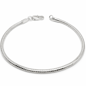 Pulsera plata cordón liso unisex